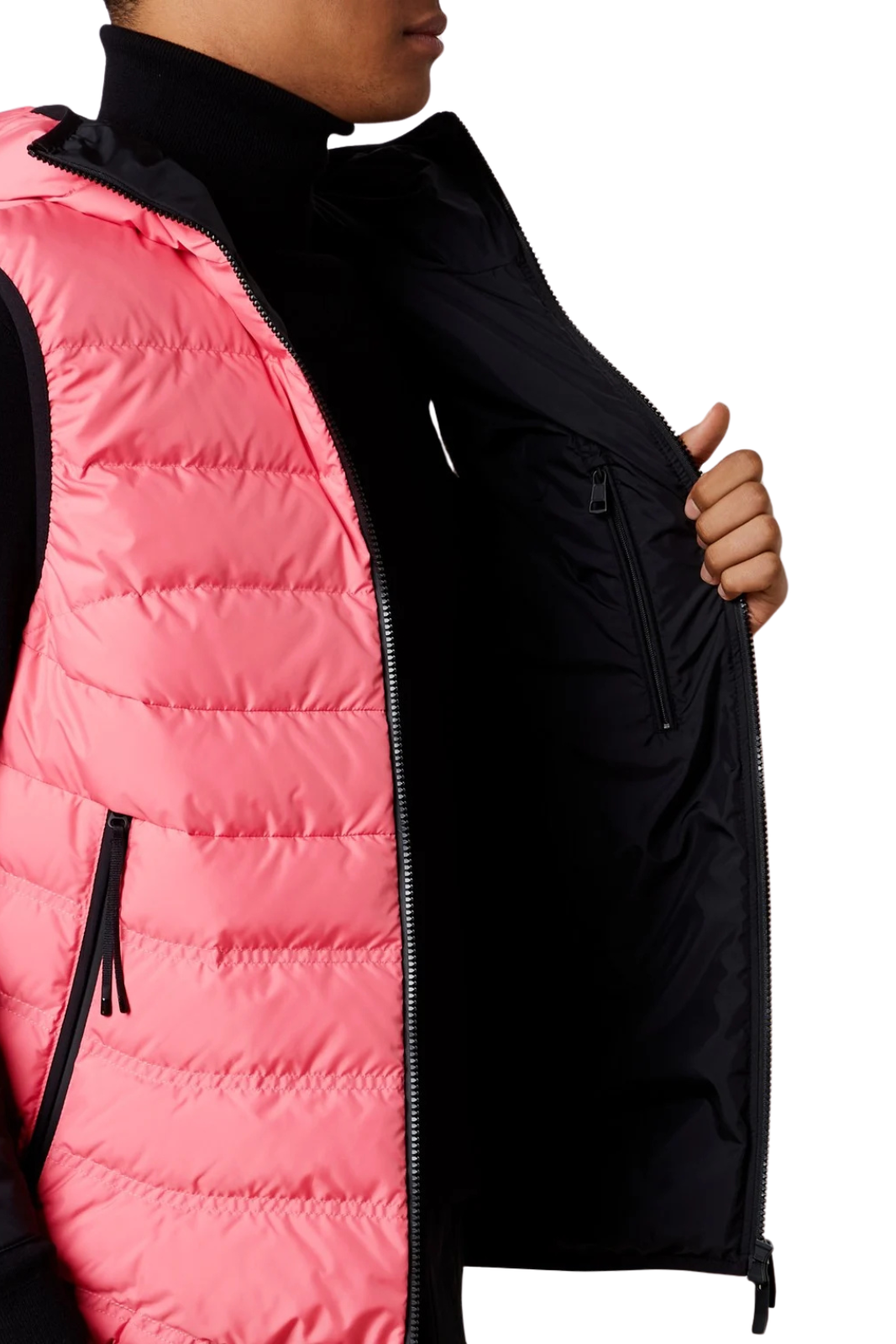 Ватиран жилет Moncler Nubiera с пухен пълнеж и качулка