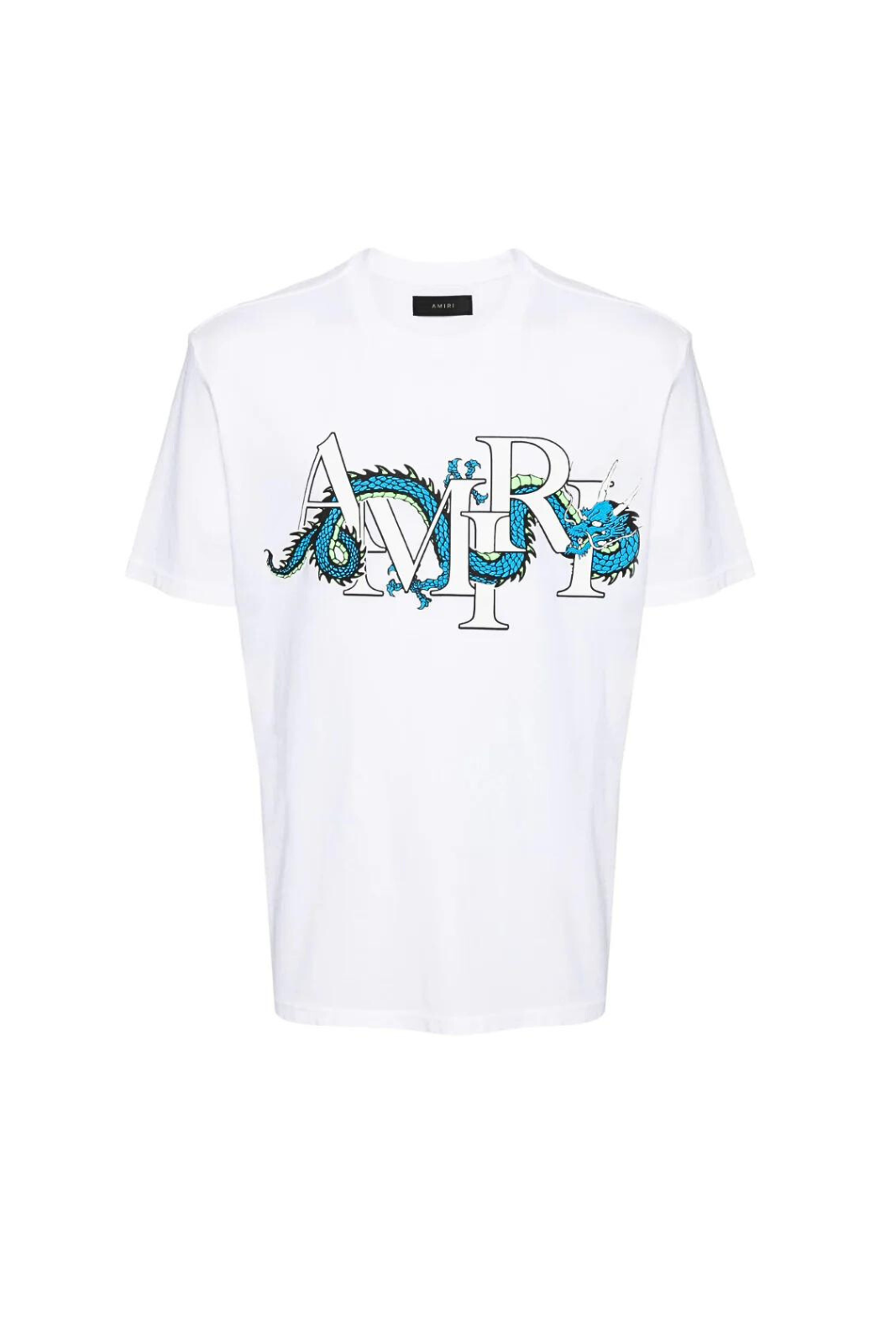 Памучна тениска Amiri с принт на дракон, бяла