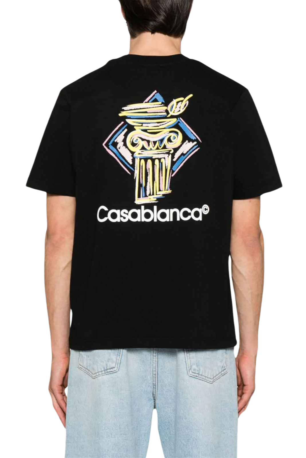 Мъжка тениска с щампа Casablanca, бяла