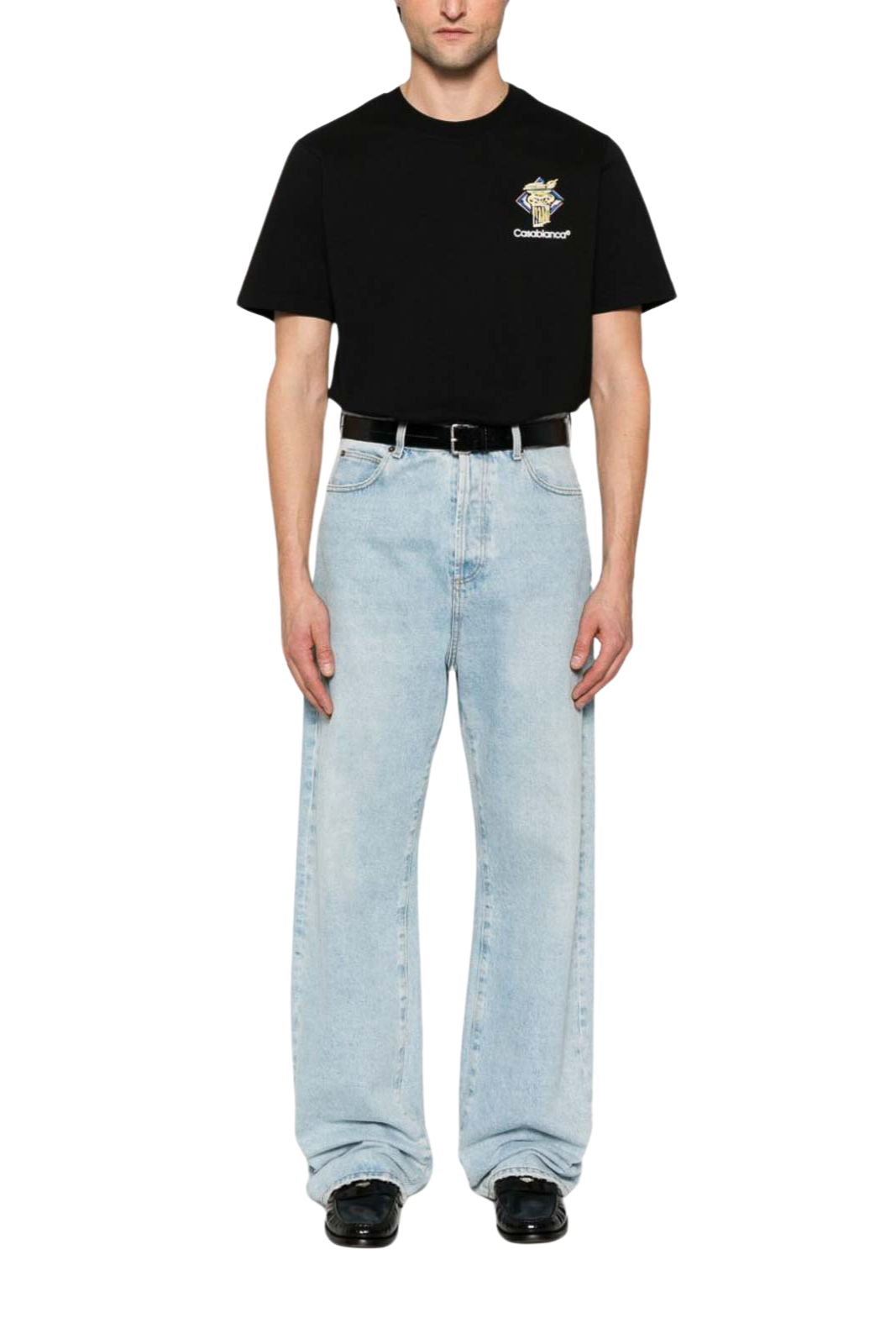 Casablanca Jumper Black organic cotton t-shirt for Men