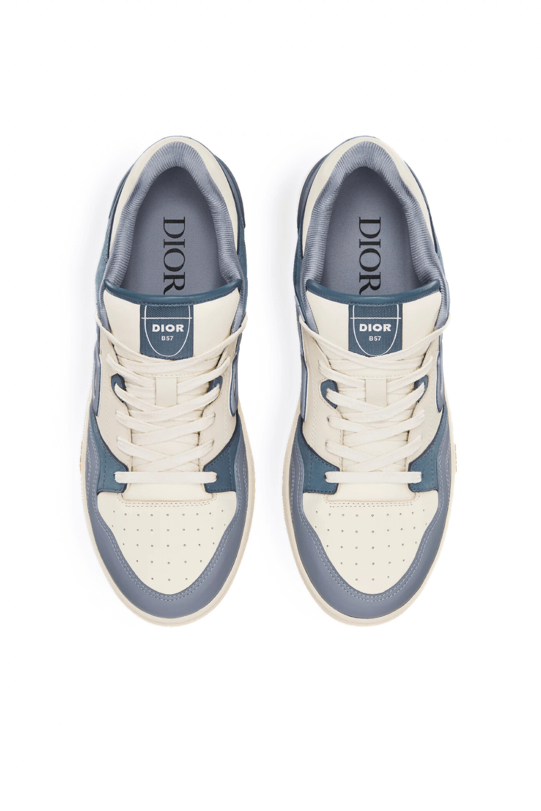 Dior B57 Low-Top Sneaker Blue and Cream Smooth Calfskin with Blue Suede for women
