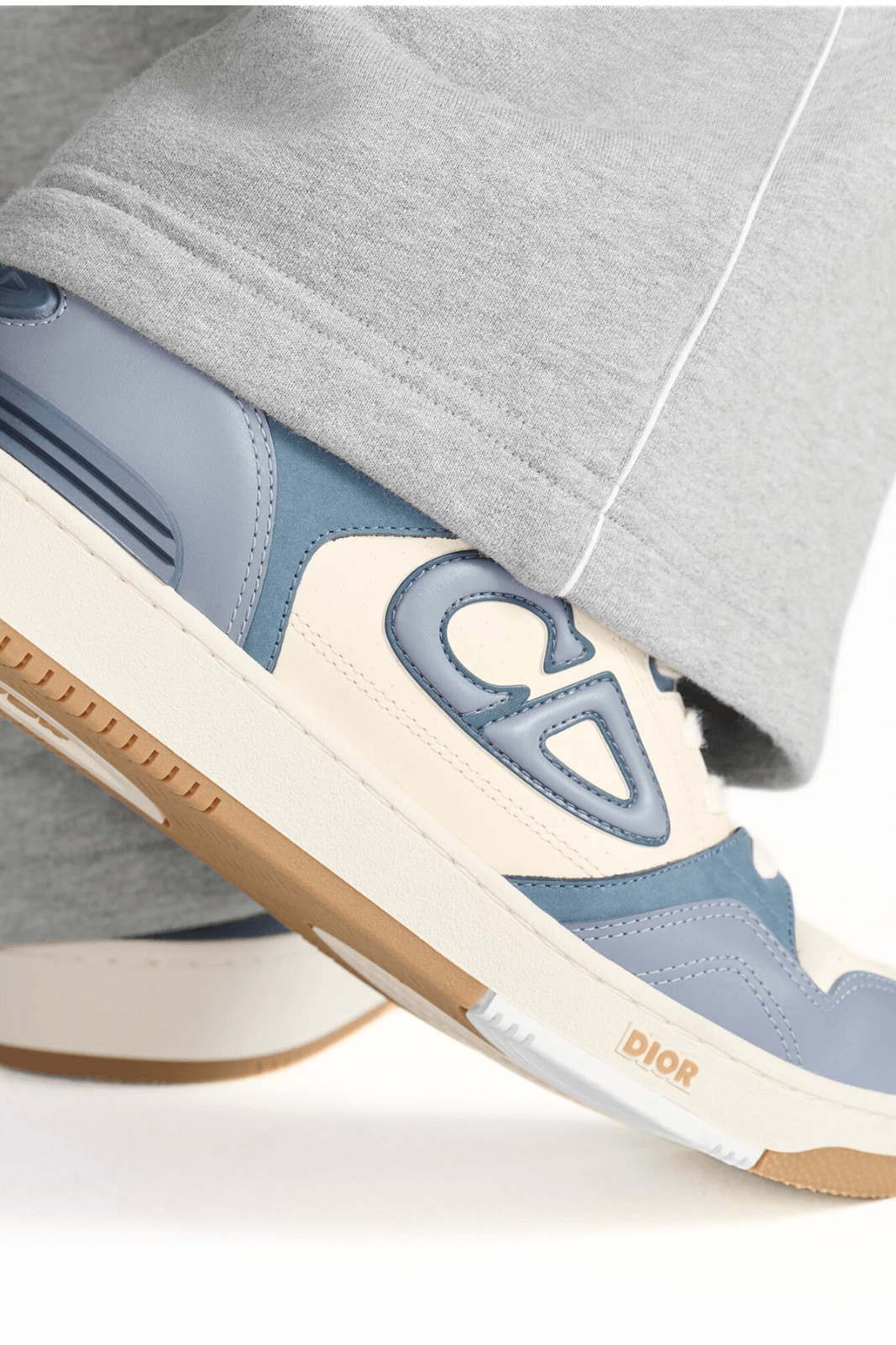Dior B57 Low-Top Sneaker Blue and Cream Smooth Calfskin with Blue Suede for women