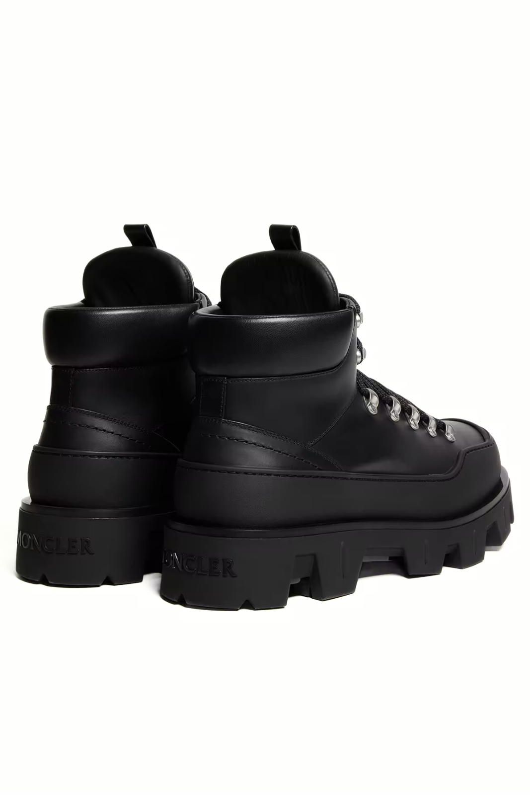 Moncler Peak Trek Leather Ankle Boots Black