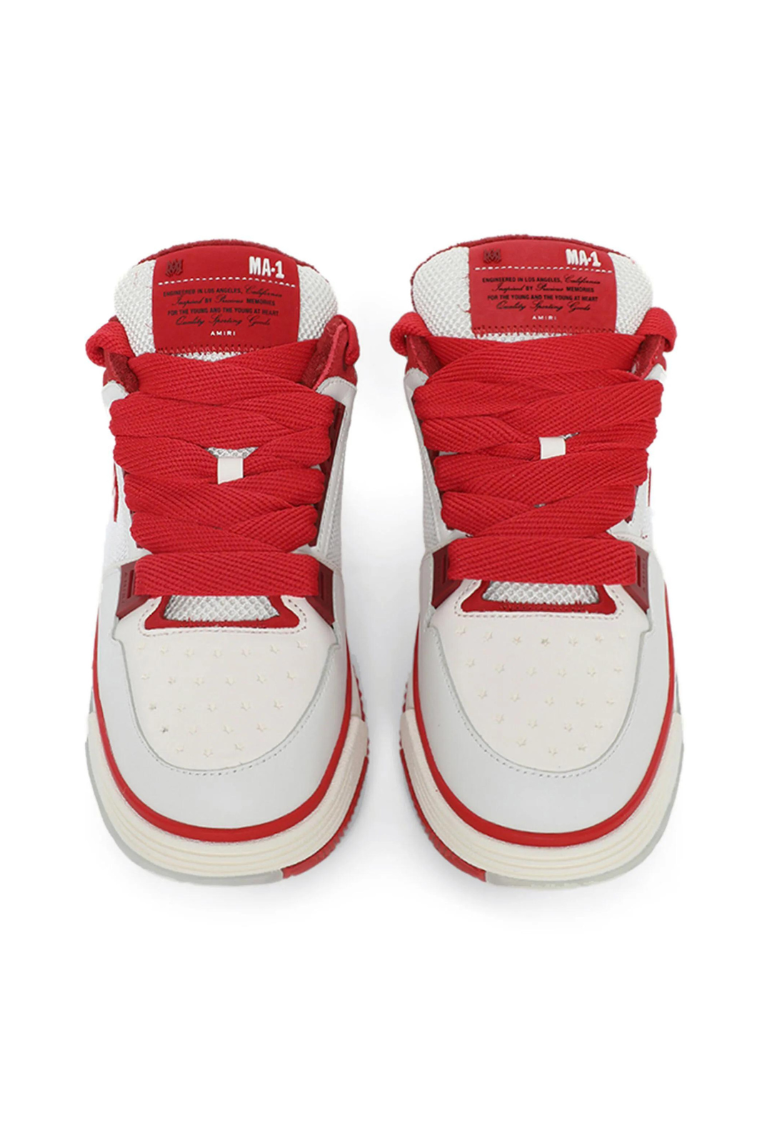 Amiri MA-1 panelled sneakers ivory -  red