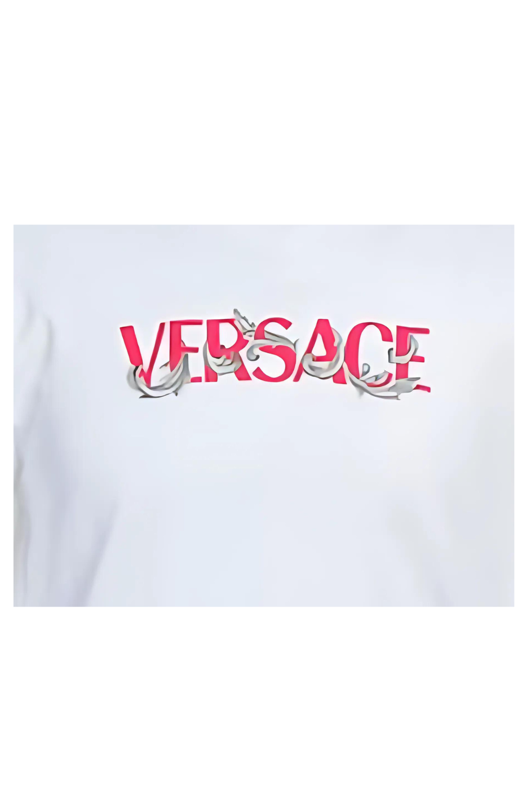 Тениска с лого Versace Barocco в бяло/розово