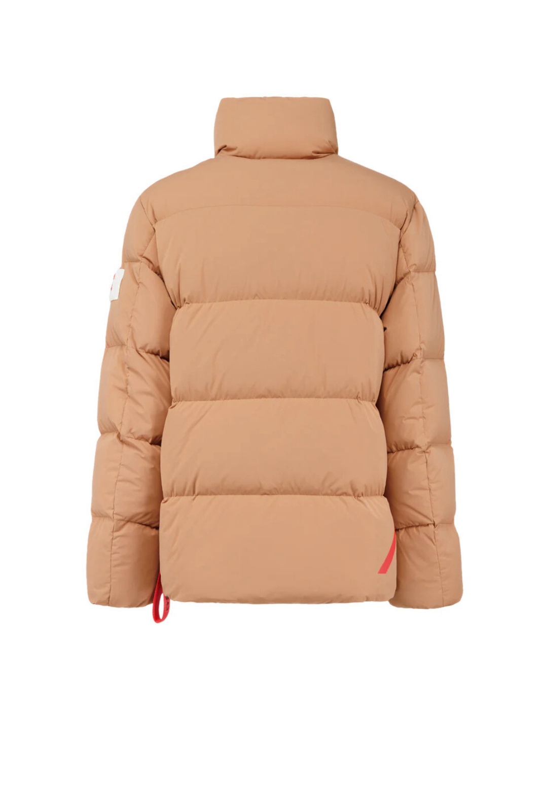After Label Short Down Jacket with High Collar in Brown Matte Nylon
