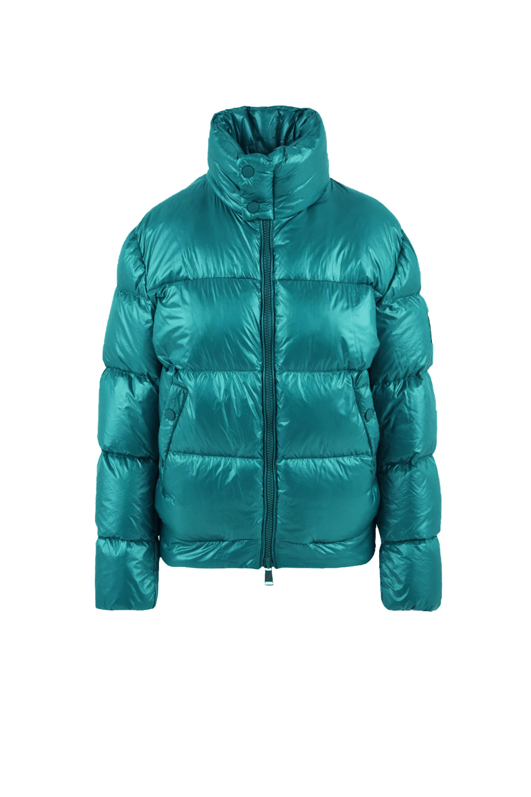 After Label Petrol green quilted down jacket for men