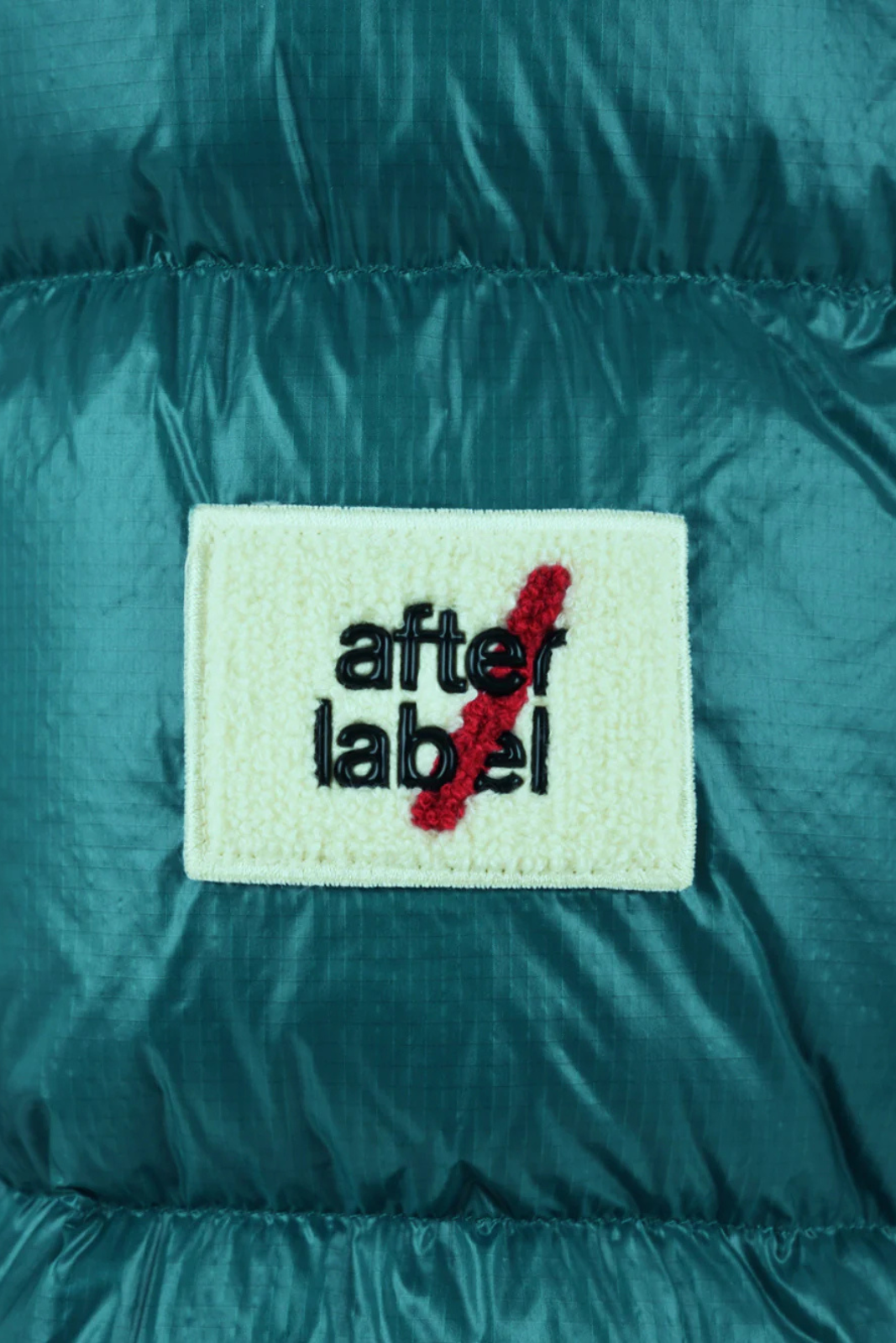 After Label Petrol green quilted down jacket for men