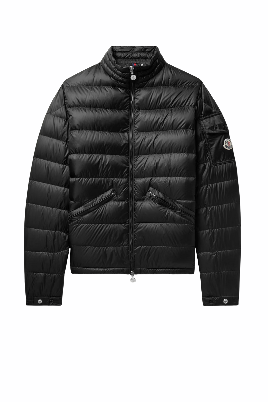 Яке с качулка Moncler Sassiere с детайли от лещи, черно