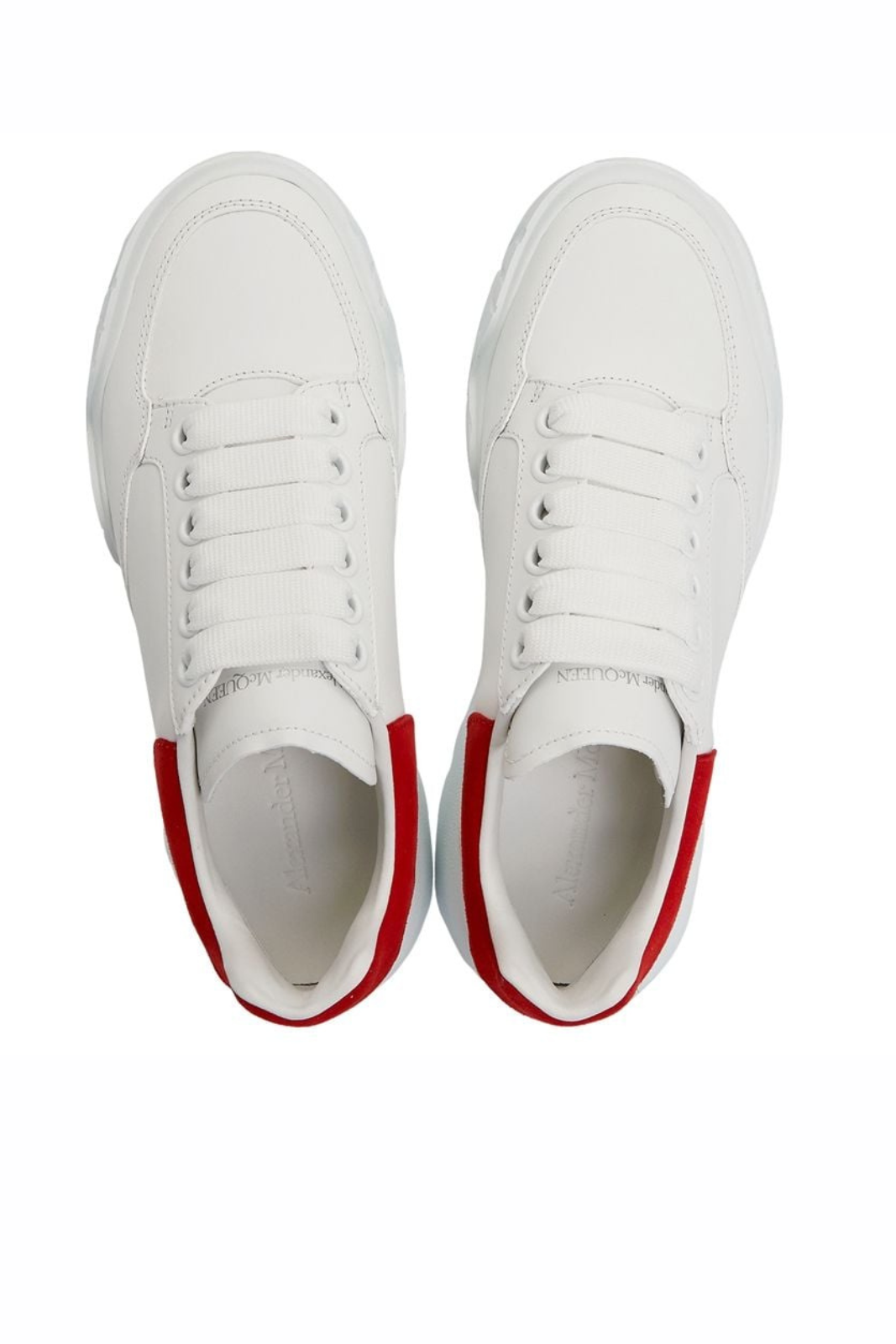Alexander McQueen White and Red Court Trainer Sneakers