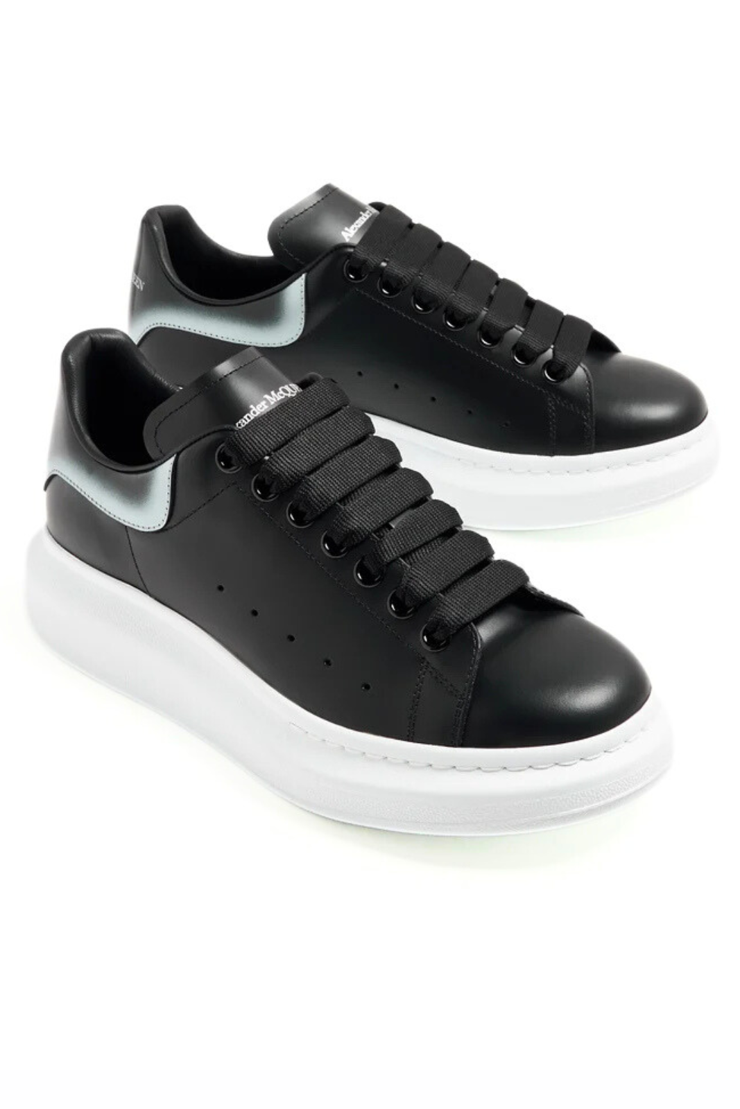 Alexander McQueen Oversized Sneaker Faded Heel Black Silver
