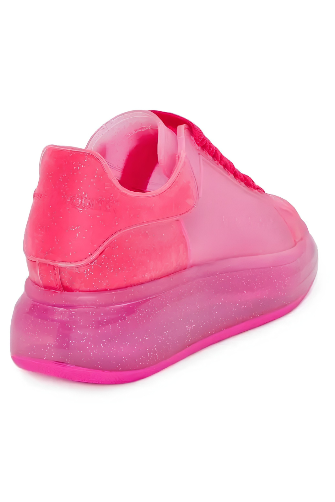 Alexander McQueen Oversized Glitter Rubber Sneakers Pink