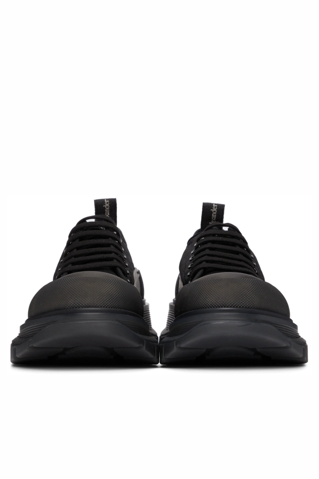 Alexander McQueen Black Floral Tread Slick Low Sneakers