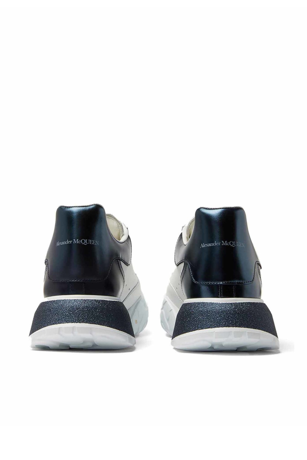 Alexander McQueen Court Trainer Woman Sneakers White Navy Glitter