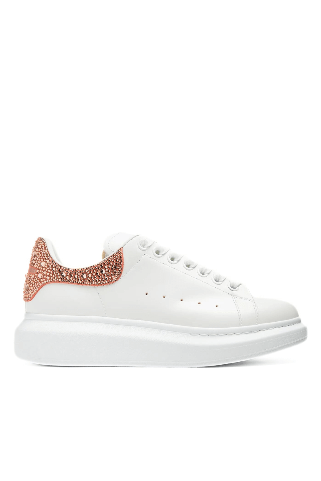 Alexander McQueen Crystal-Embellished White/Nude Oversized Sneakers