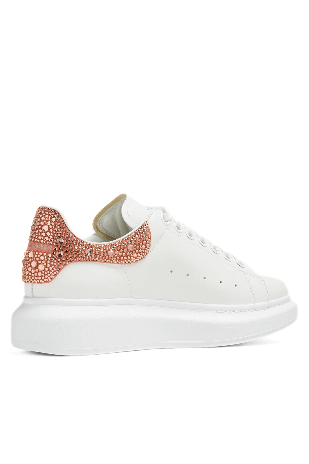 Alexander McQueen Crystal-Embellished White/Nude Oversized Sneakers