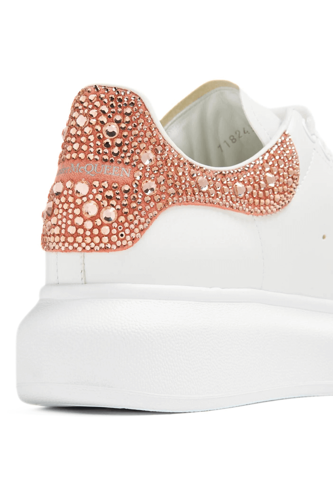 Alexander McQueen Crystal-Embellished White/Nude Oversized Sneakers