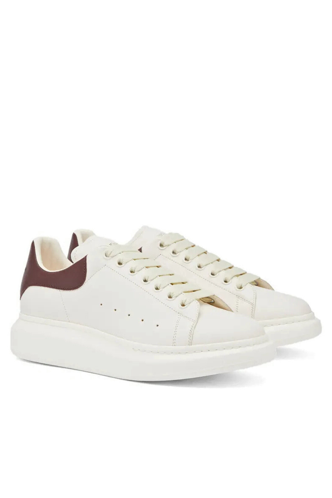 Мъжки маратонки Alexander McQueen Exaggerate Sole от естествена кожа, цвят Off White Bordeaux