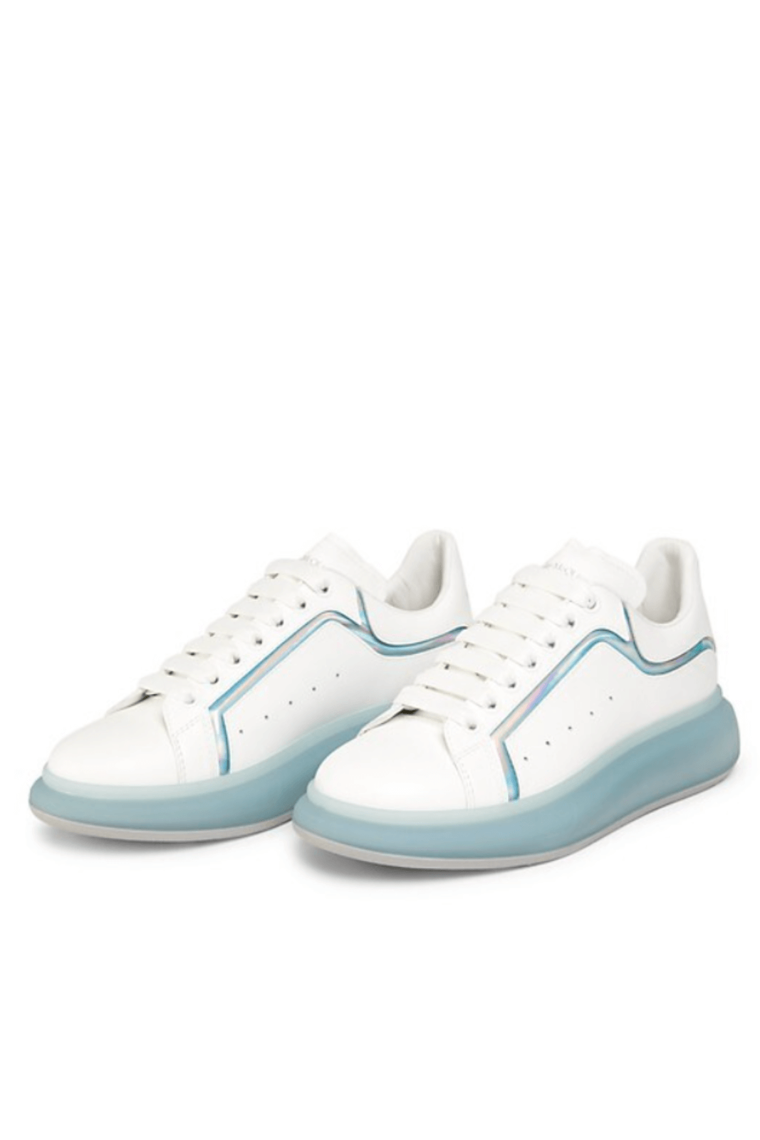 Ексклузивни мъжки кецове Alexander McQueen от естествена кожа, бели и сини