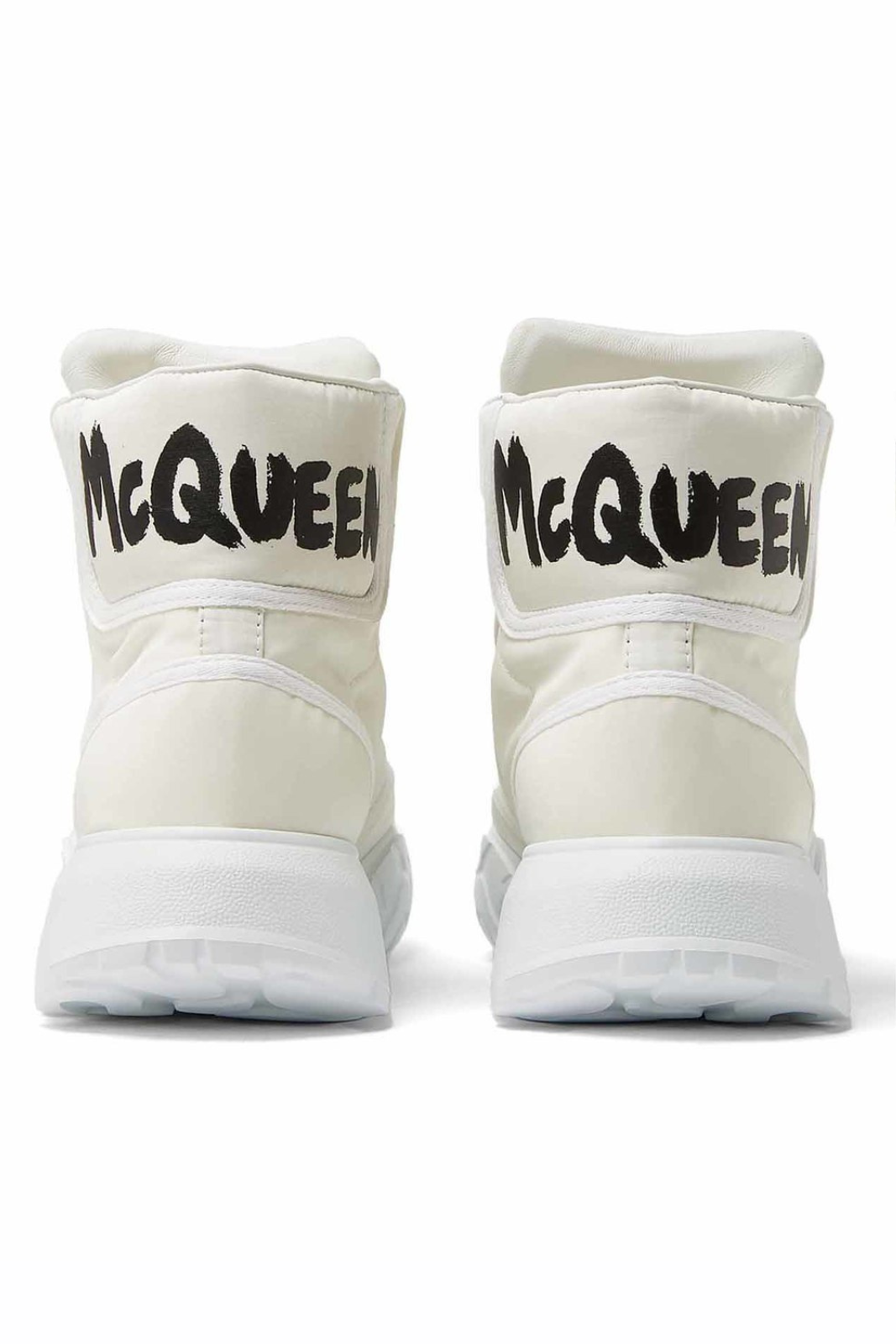 Alexander McQueen Oversized Mid-Top Logo Court Sneakers White