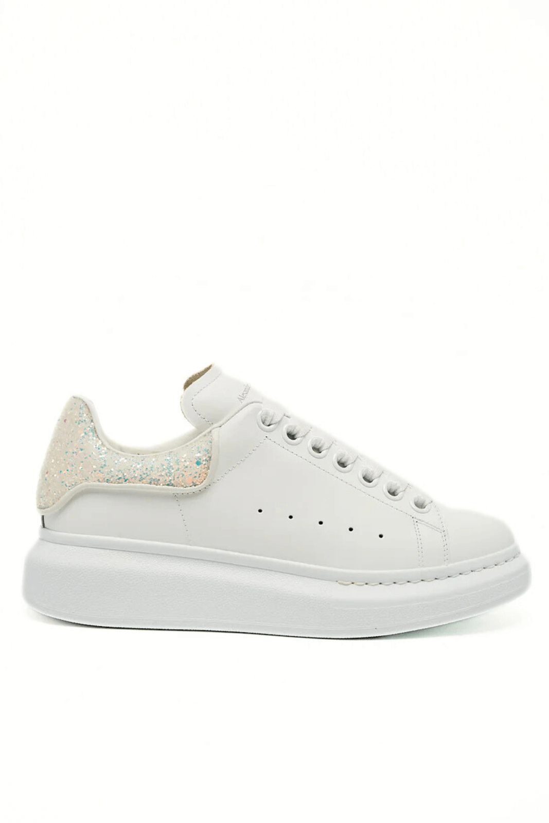 Alexander McQueen Oversized Sneakers Irridescent Glitter White