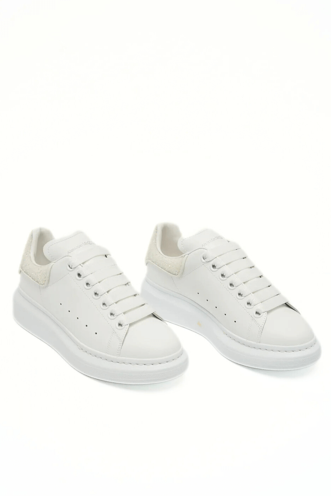 Alexander McQueen Oversized Sneakers Irridescent Glitter White