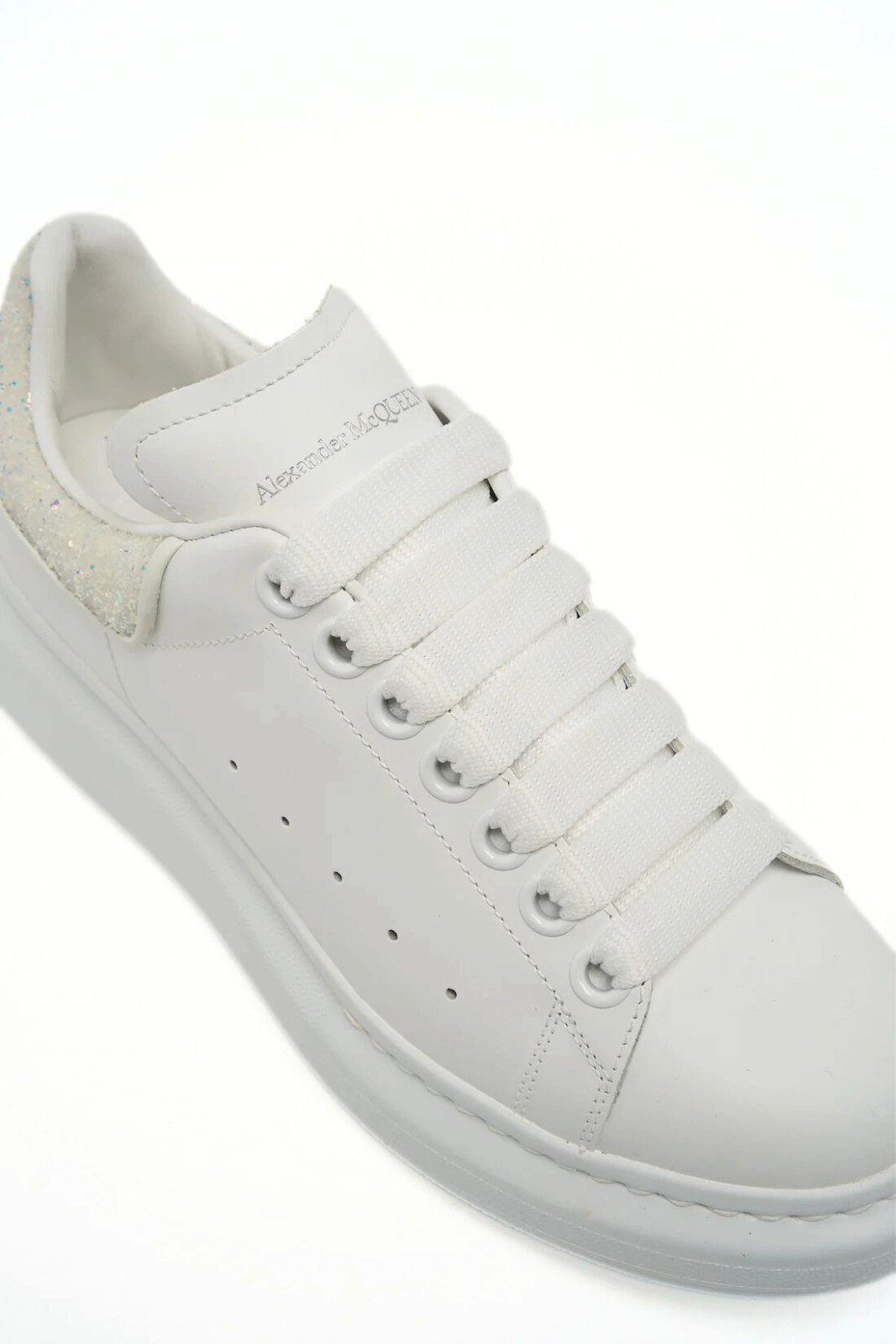 Alexander Mcqueen Iridiscent Glitter in White