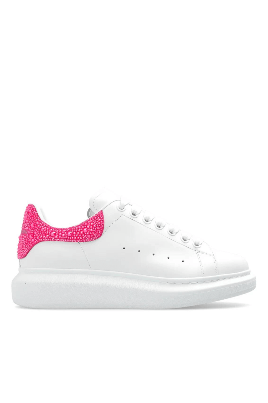 Alexander McQueen Larry Embellished Chunky Maratons White Glitter Pink