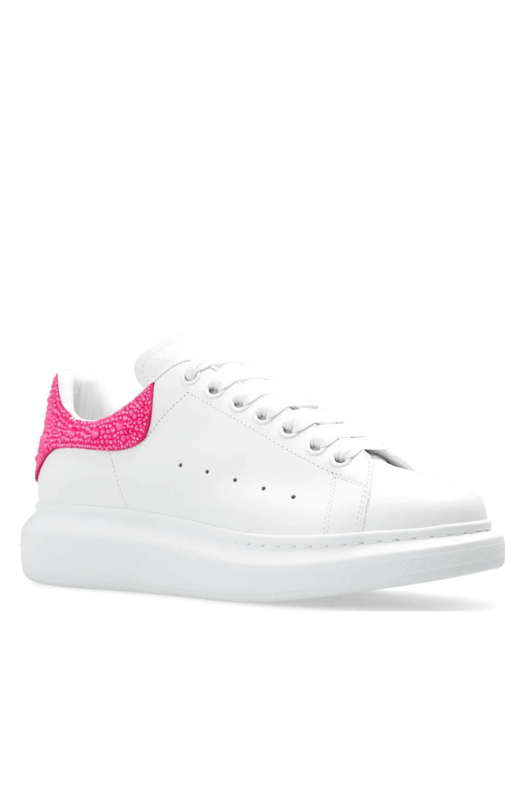 Alexander McQueen Larry Embellished Chunky Maratons White Glitter Pink