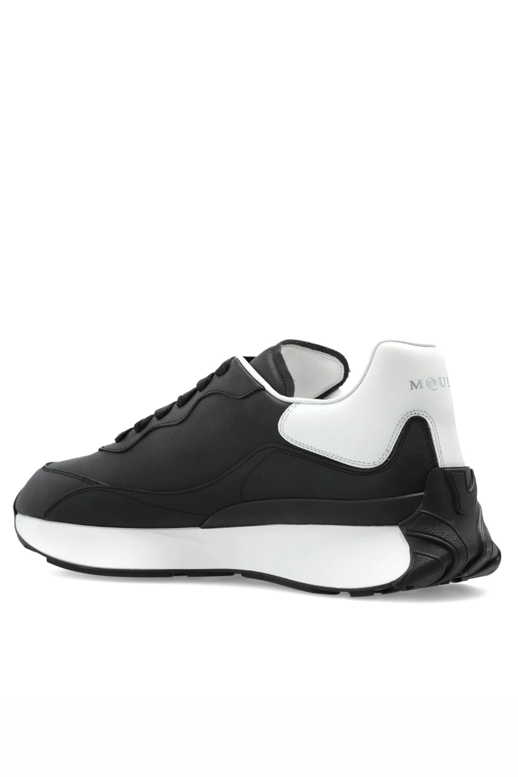 Alexander McQueen Black White leather logo trainers