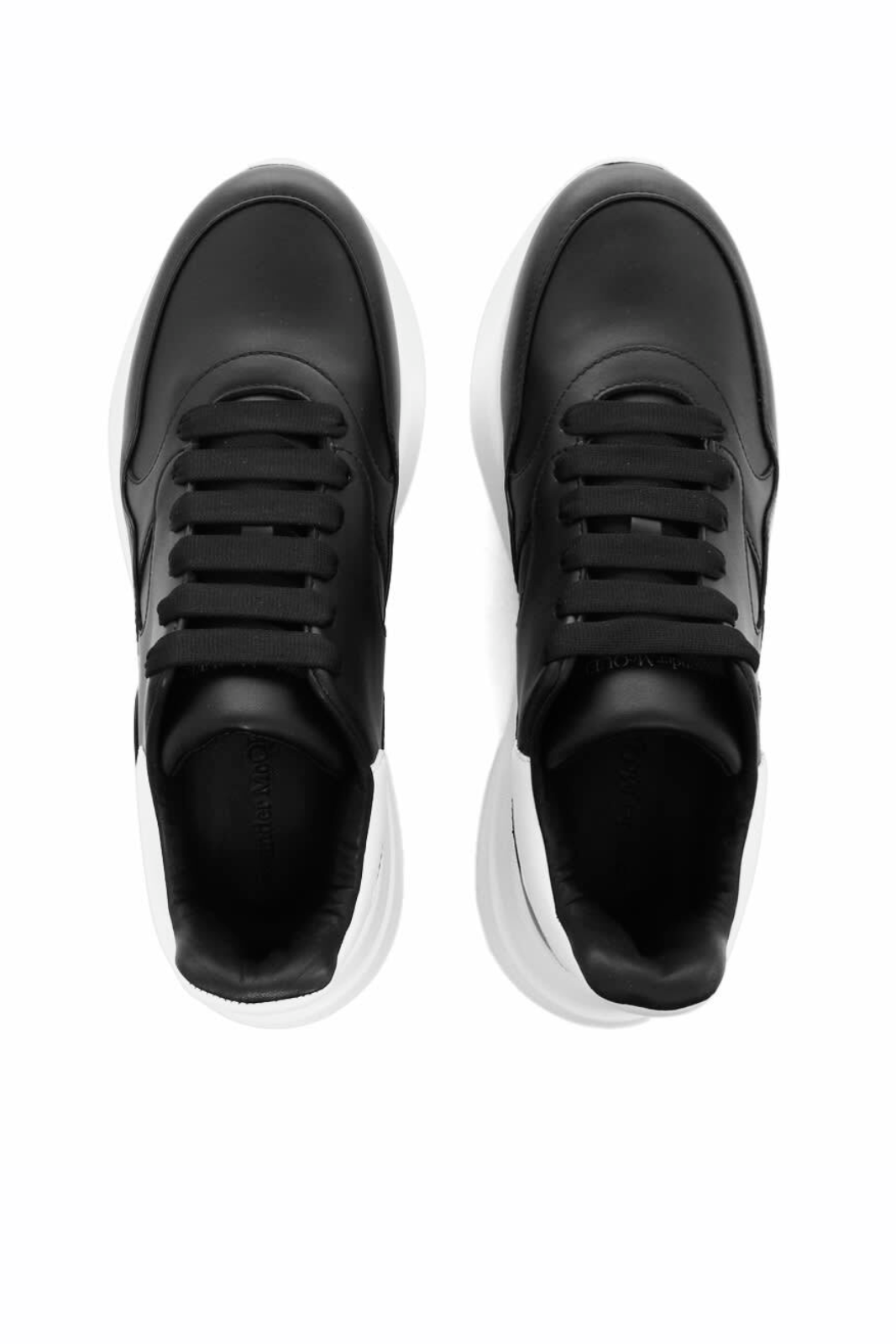 Alexander McQueen Men's Oversized Runner Sneakers in Black White