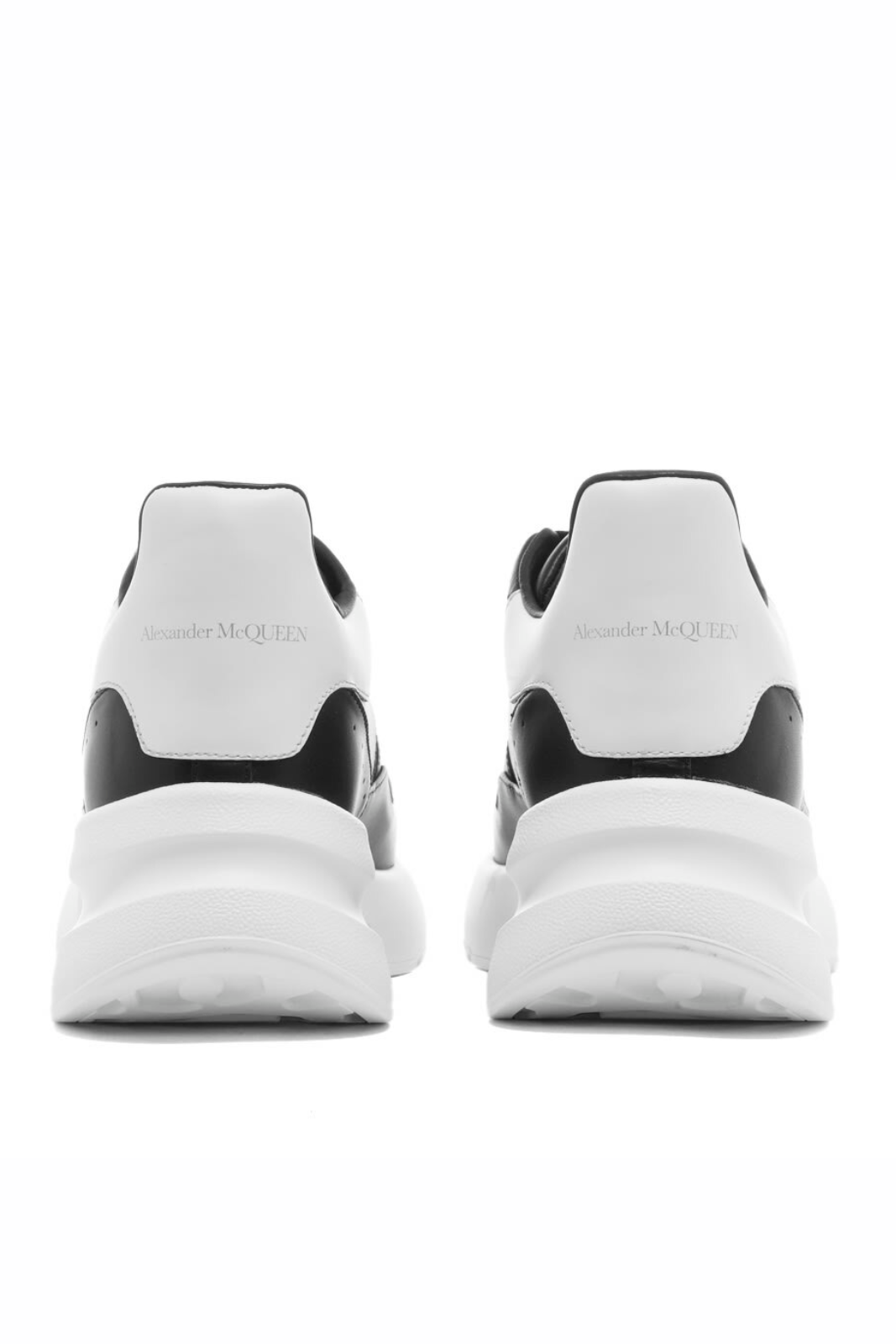Alexander McQueen Men's Oversized Runner Sneakers in Black White