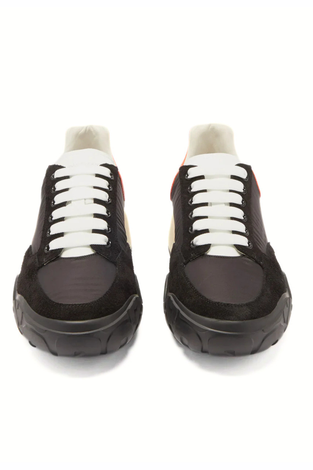 Alexander McQueen Court Panelled Black Orange Low Top Sneakers