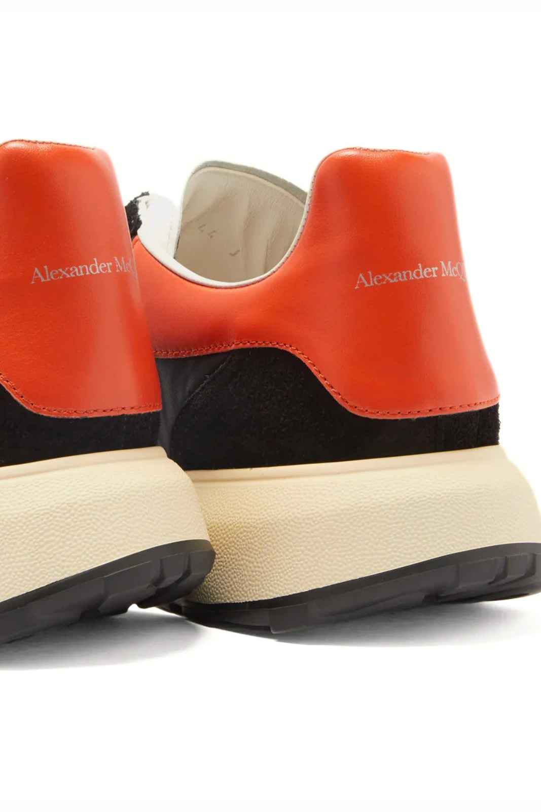 Alexander McQueen Court Panelled Black Orange Low Top Sneakers