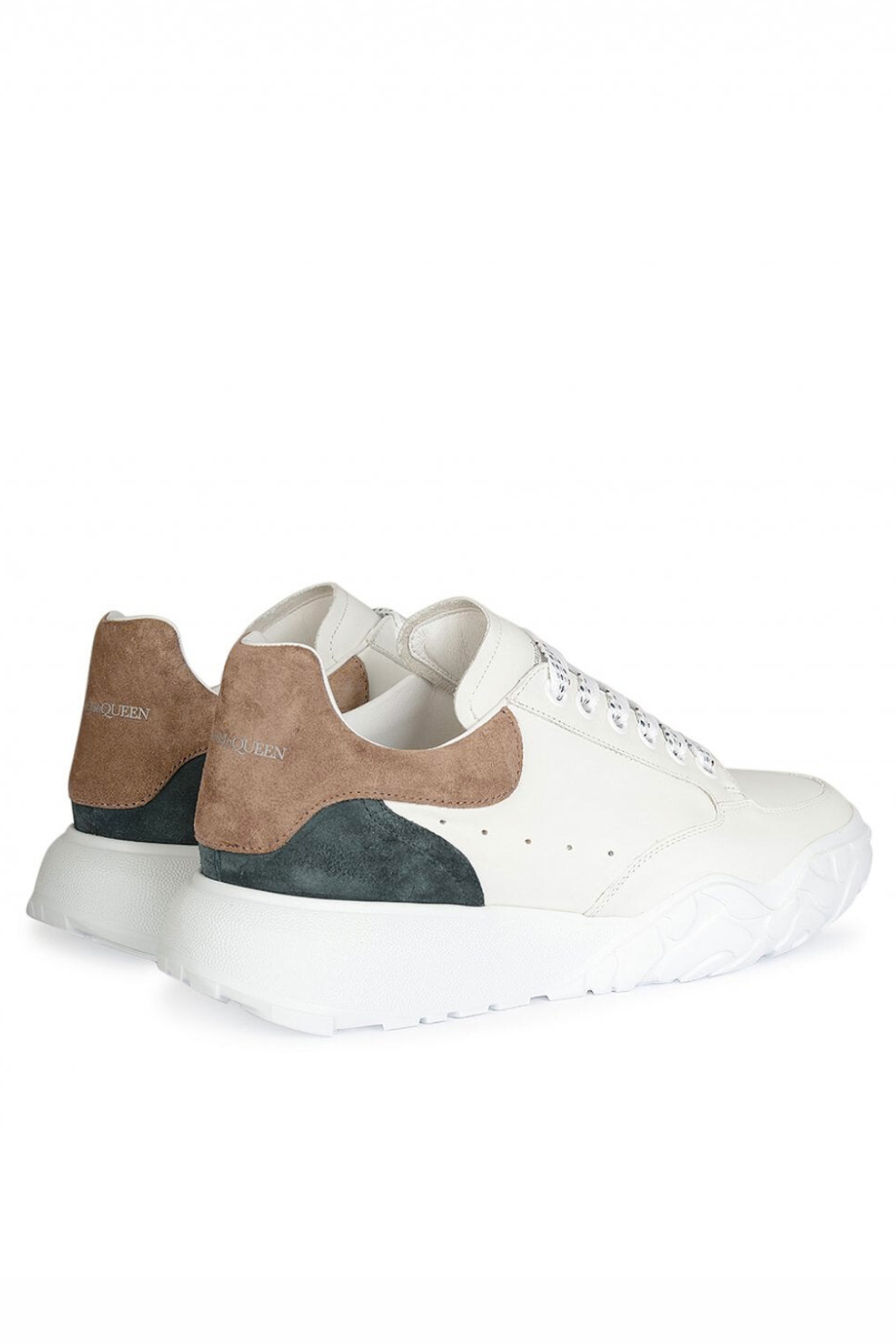 Alexander McQueen New Court Sneaker White, Beige, Green