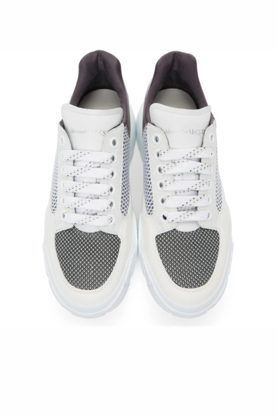 Alexander McQueen Off-White and Grey Court Trainer Sneakers