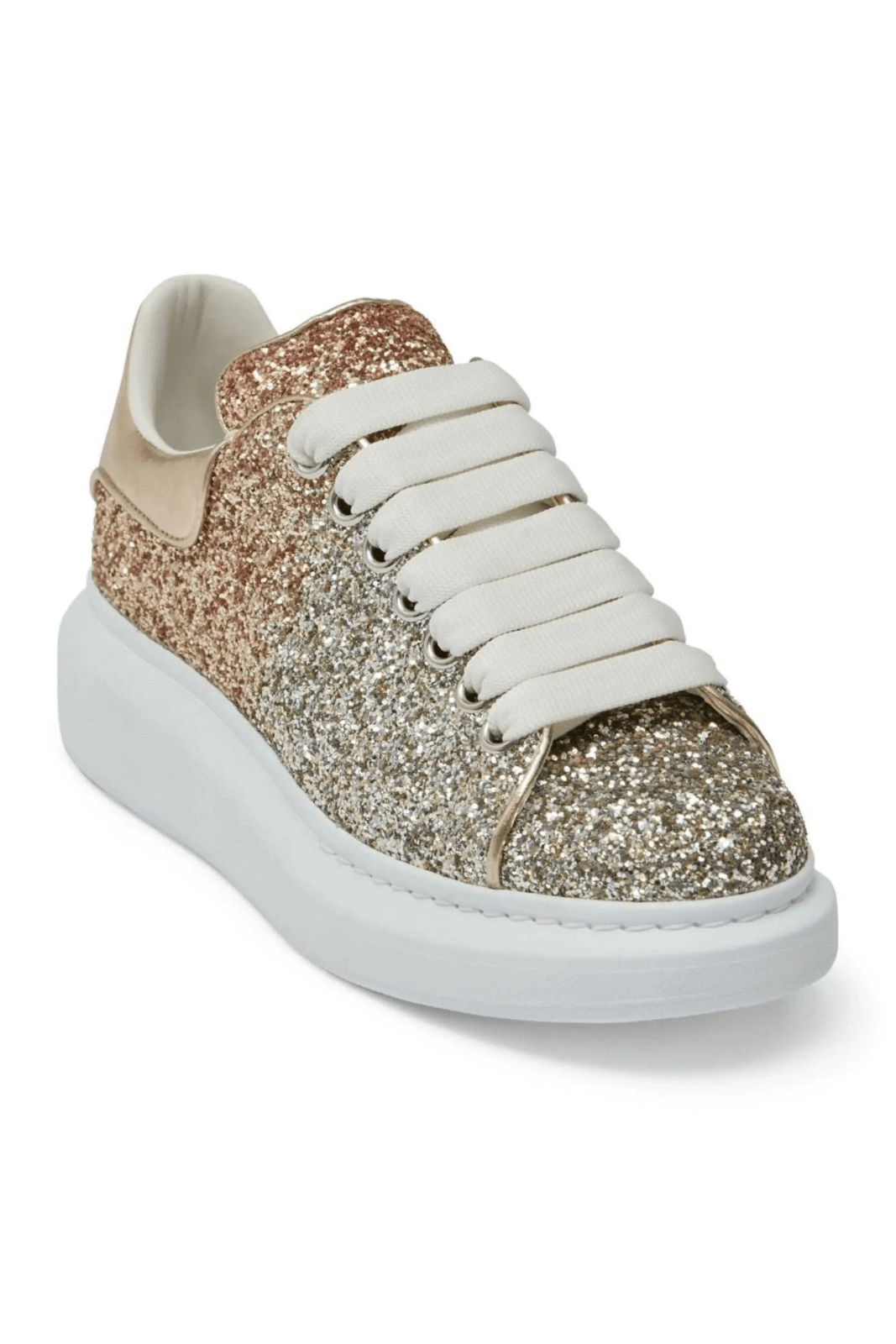 Alexander McQueen големите обемни кецове със златист блясък