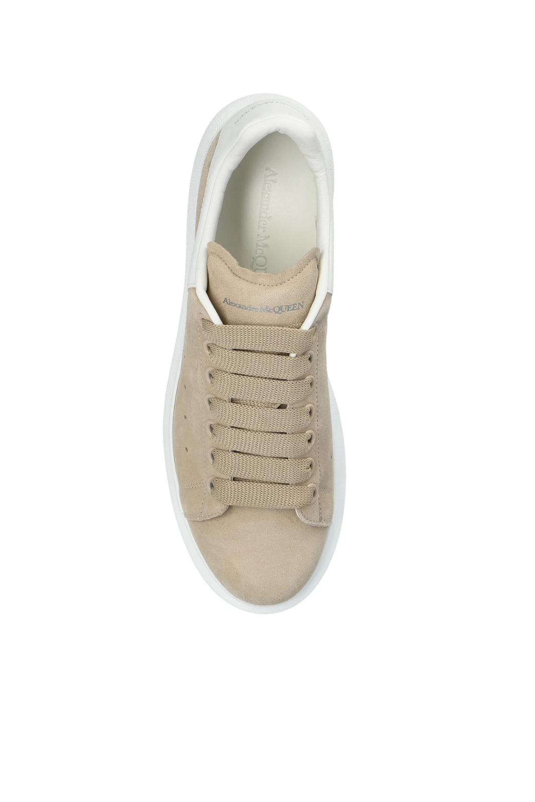 Alexander McQueen Oversized Lace-Up Sneakers Beige White