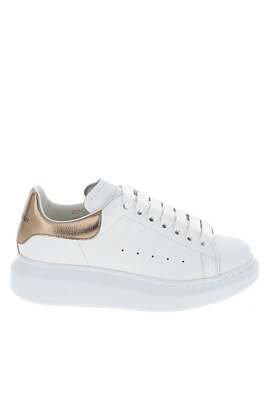 Alexander McQueen Oversized Lace-Up women Sneakers White Bronze