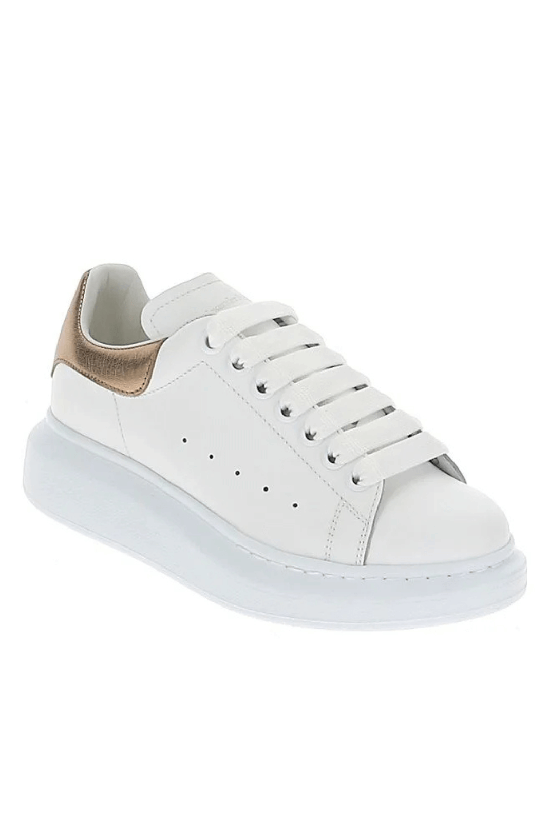 Alexander McQueen Oversized Lace-Up women Sneakers White Bronze