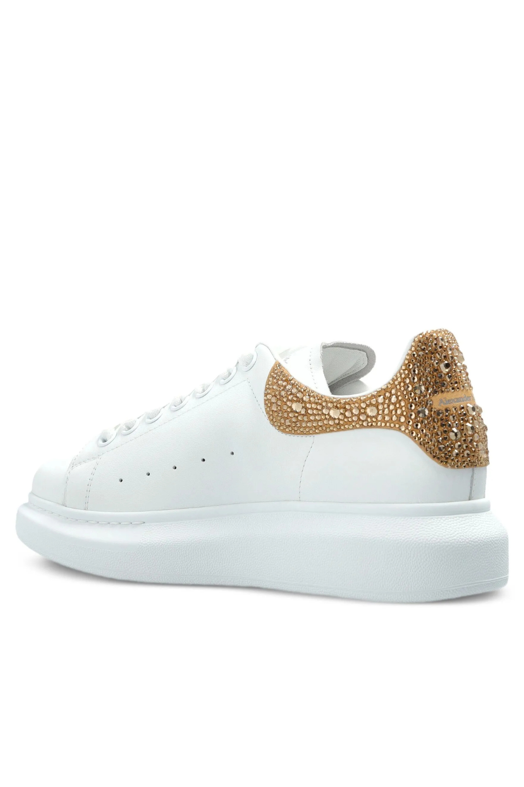 Alexander McQueen Oversized leather sneakers White Yellow embelished Crystals