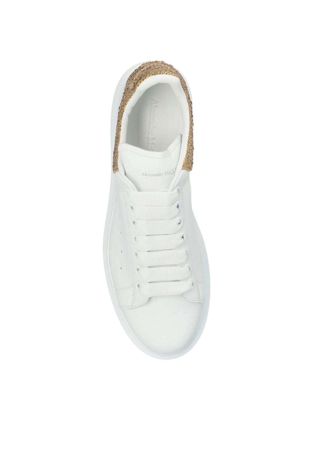 Alexander McQueen Oversized leather sneakers White Yellow embelished Crystals