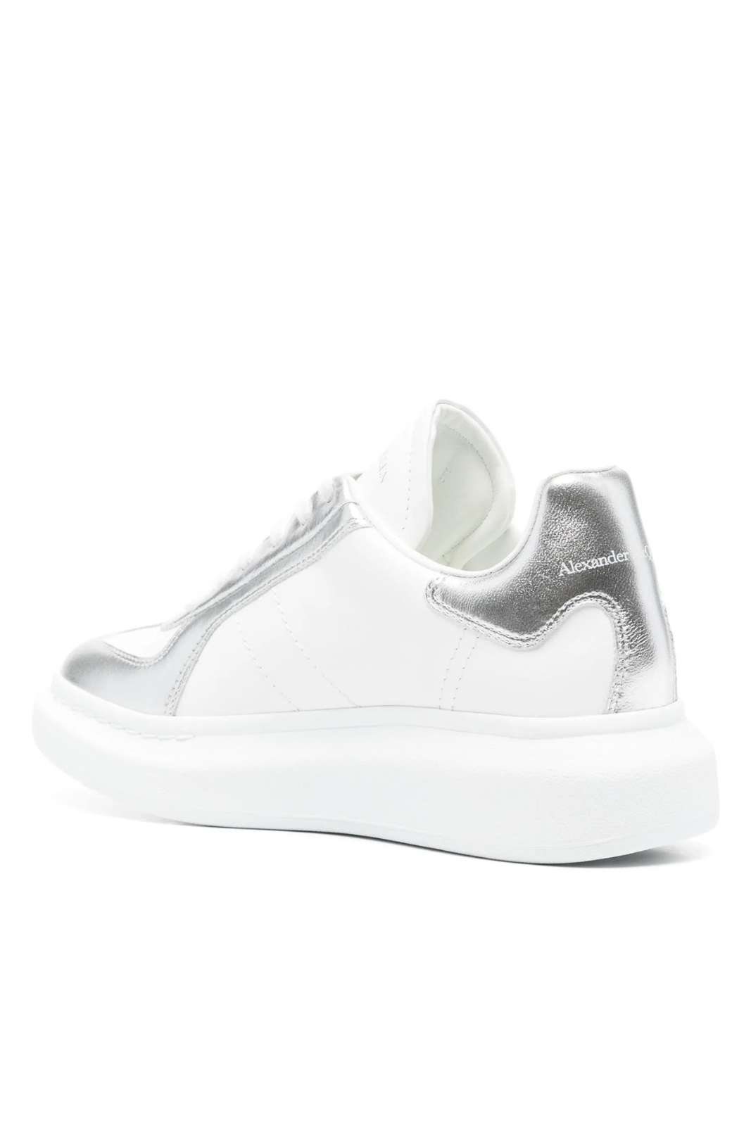 Alexander McQueen Oversized metallic-panel leather sneakers