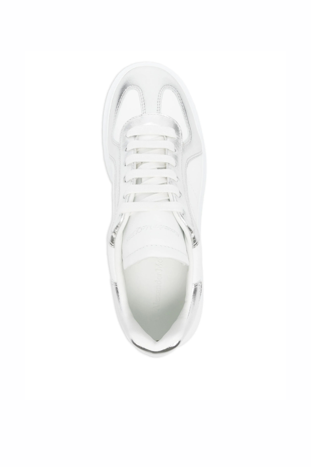 Alexander McQueen Oversized metallic-panel leather sneakers