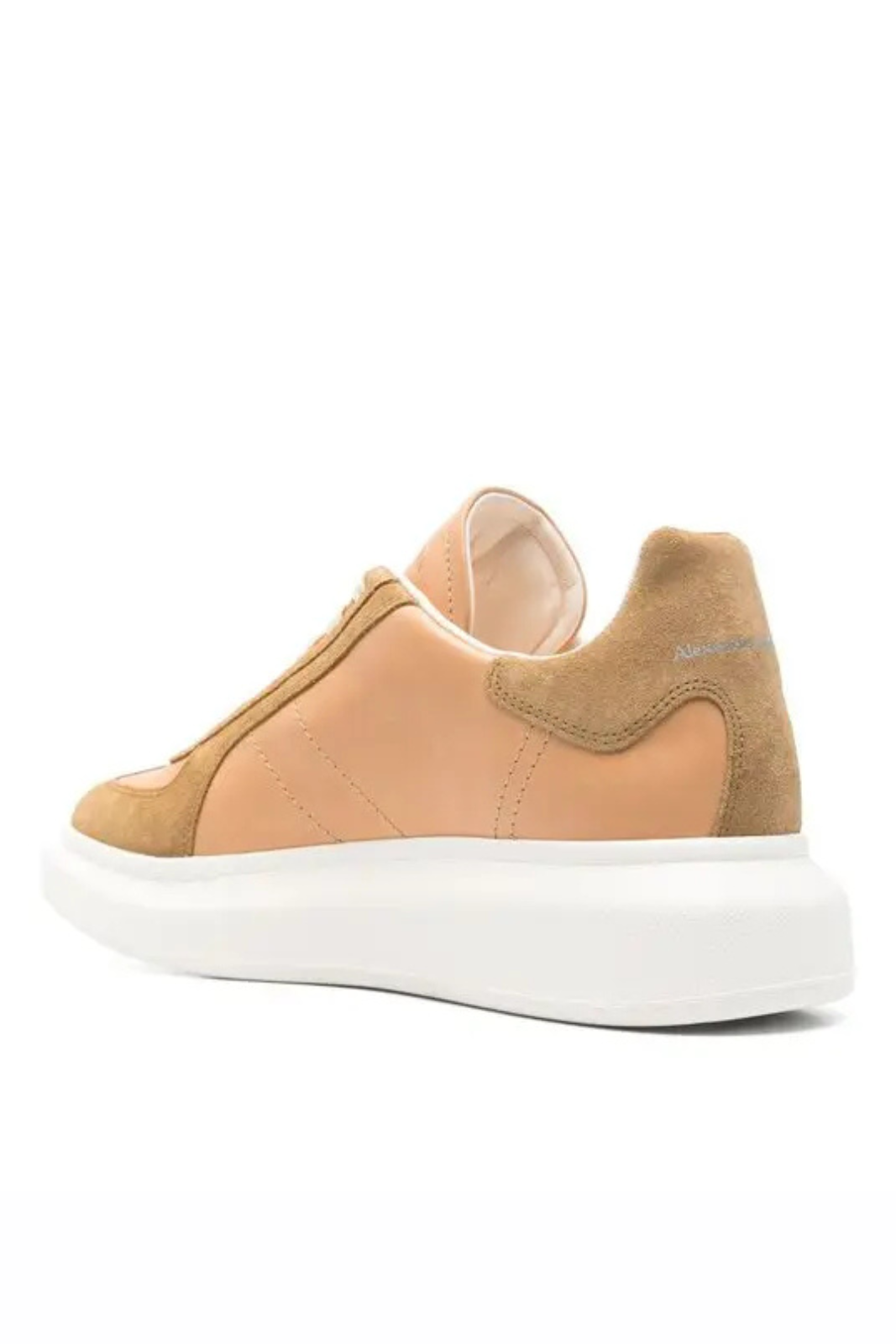 Alexander McQueen Brown Beige Oversized leather Retro sneakers