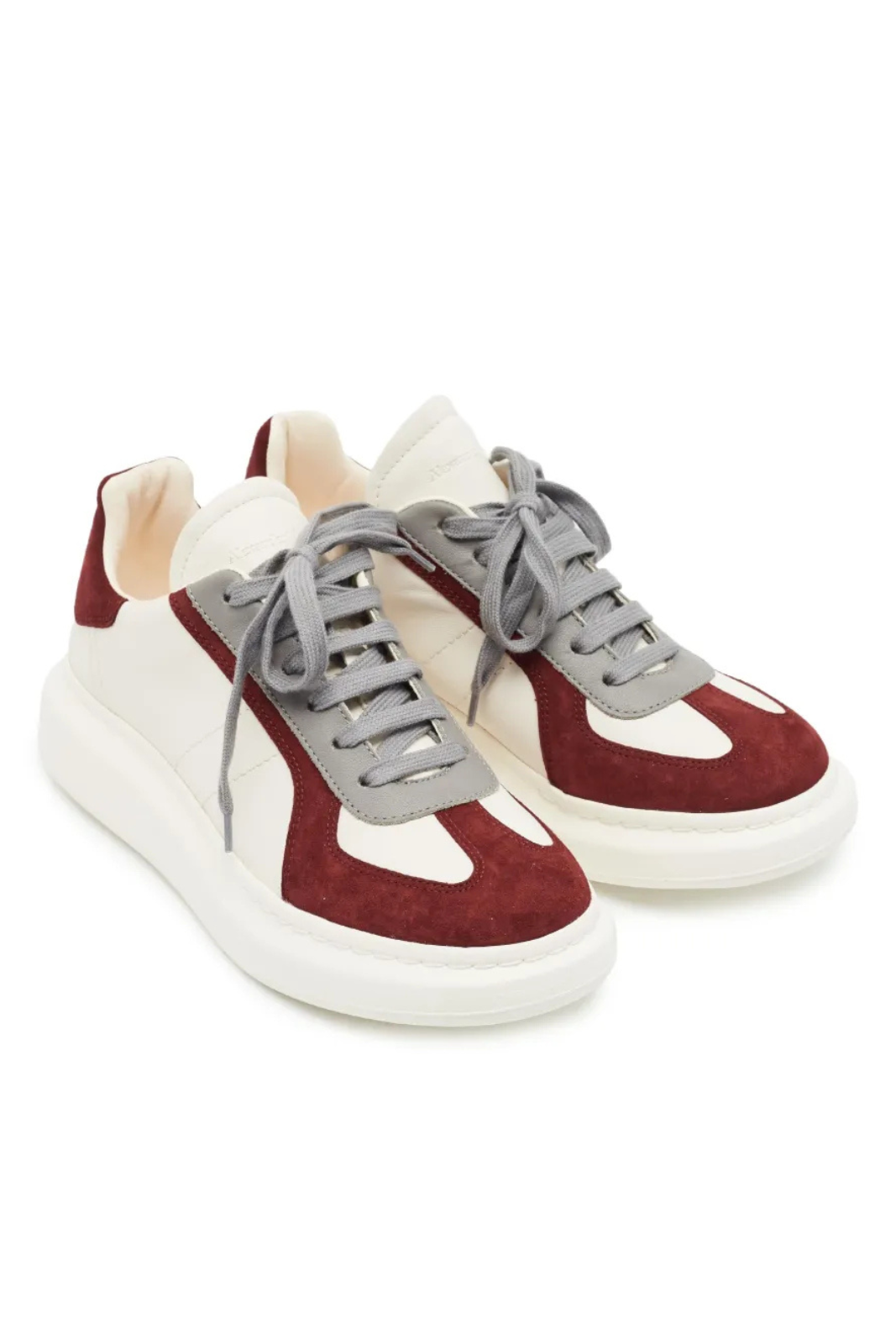 Alexander McQueen Oversized Retro Women Sneakers White Grey Red