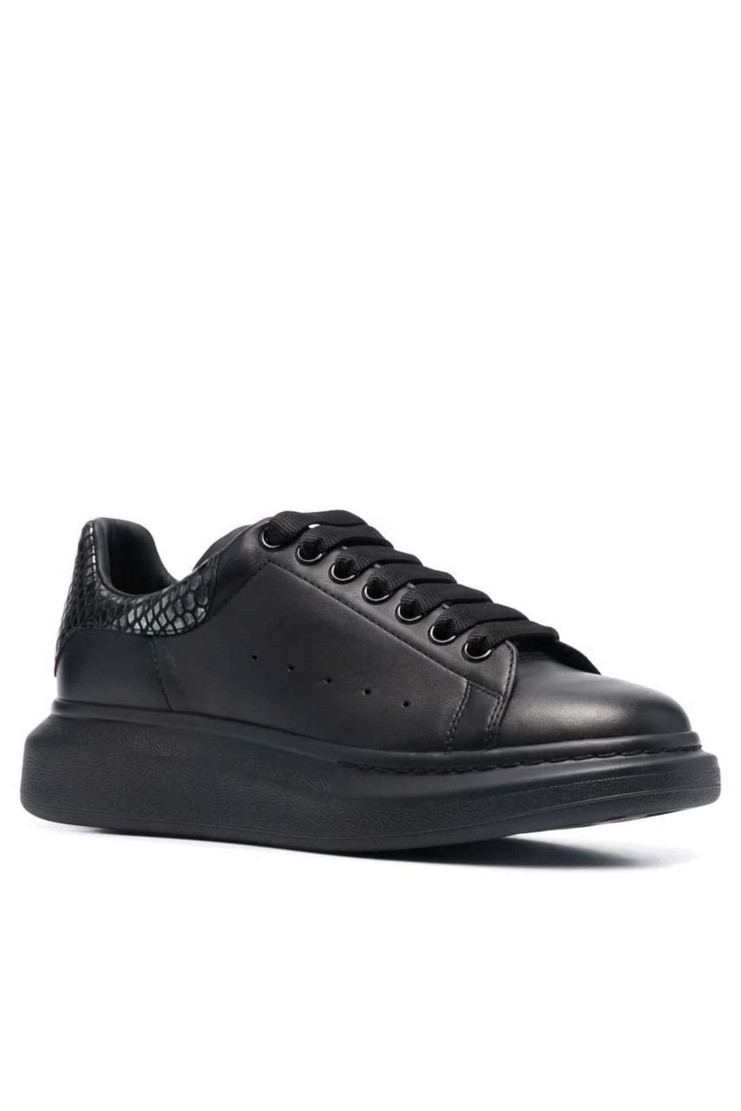 Alexander McQueen Oversized Snake Skin Effect Sneakers Black