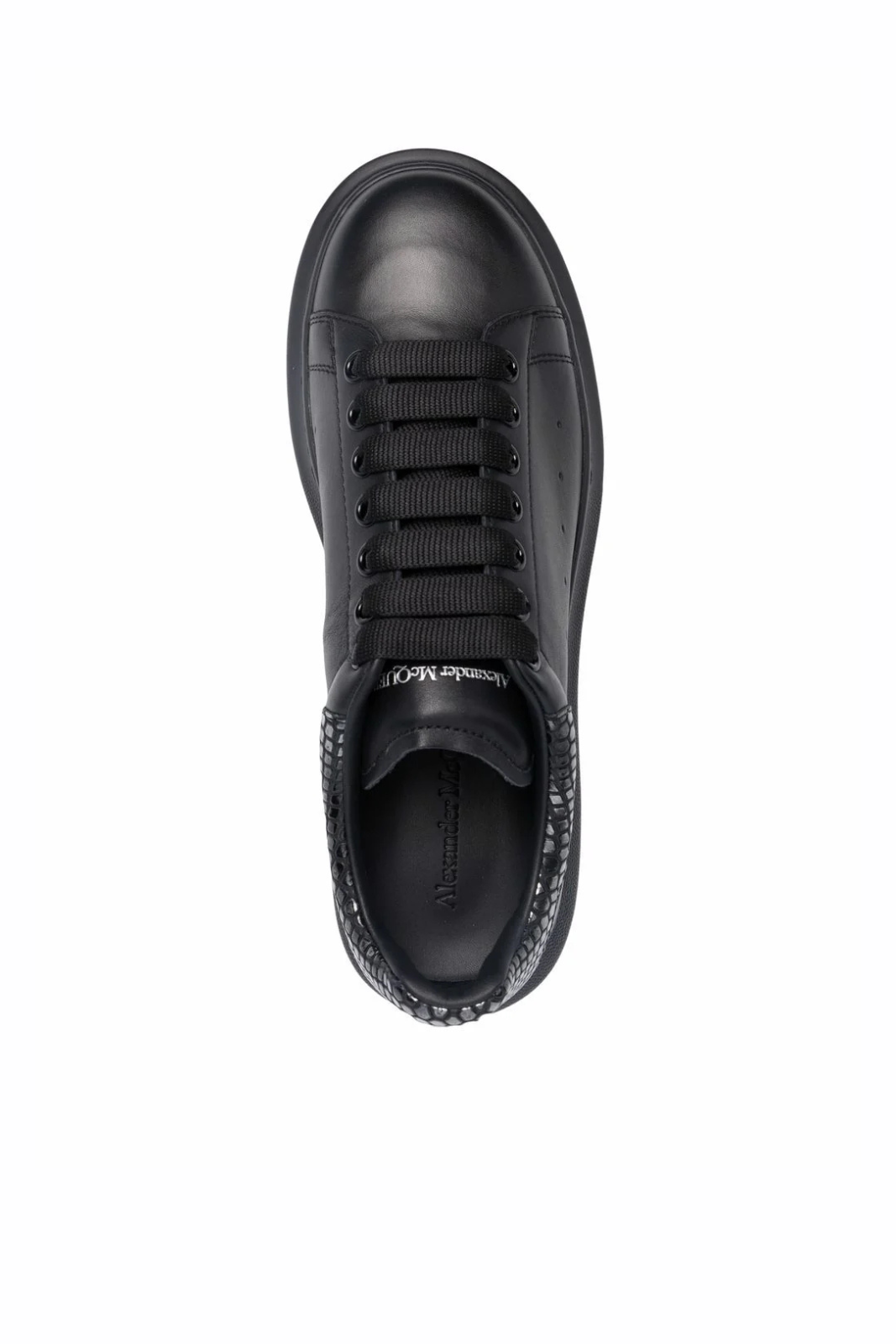 Alexander McQueen Oversized Snake Skin Effect Sneakers Black