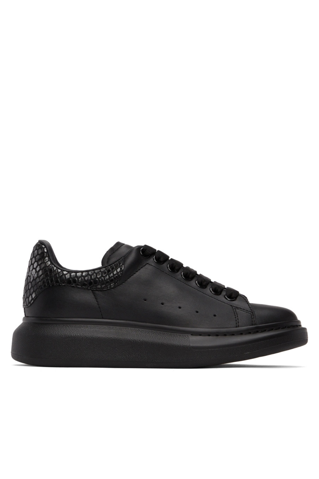 Alexander McQueen Oversized Sneaker Black Silver Crocodile
