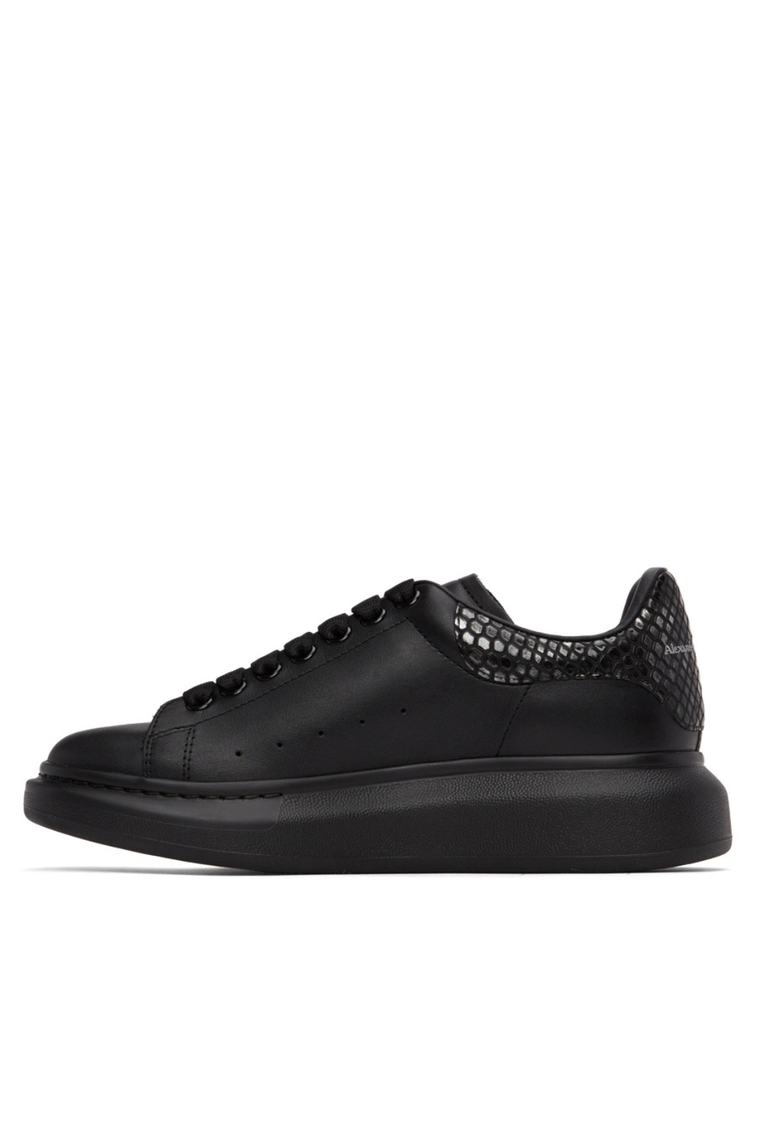 Alexander McQueen Oversized Sneaker Black Silver Crocodile